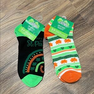 St. Patrick Festive Low Cut Socks - Black, Green, and Orange